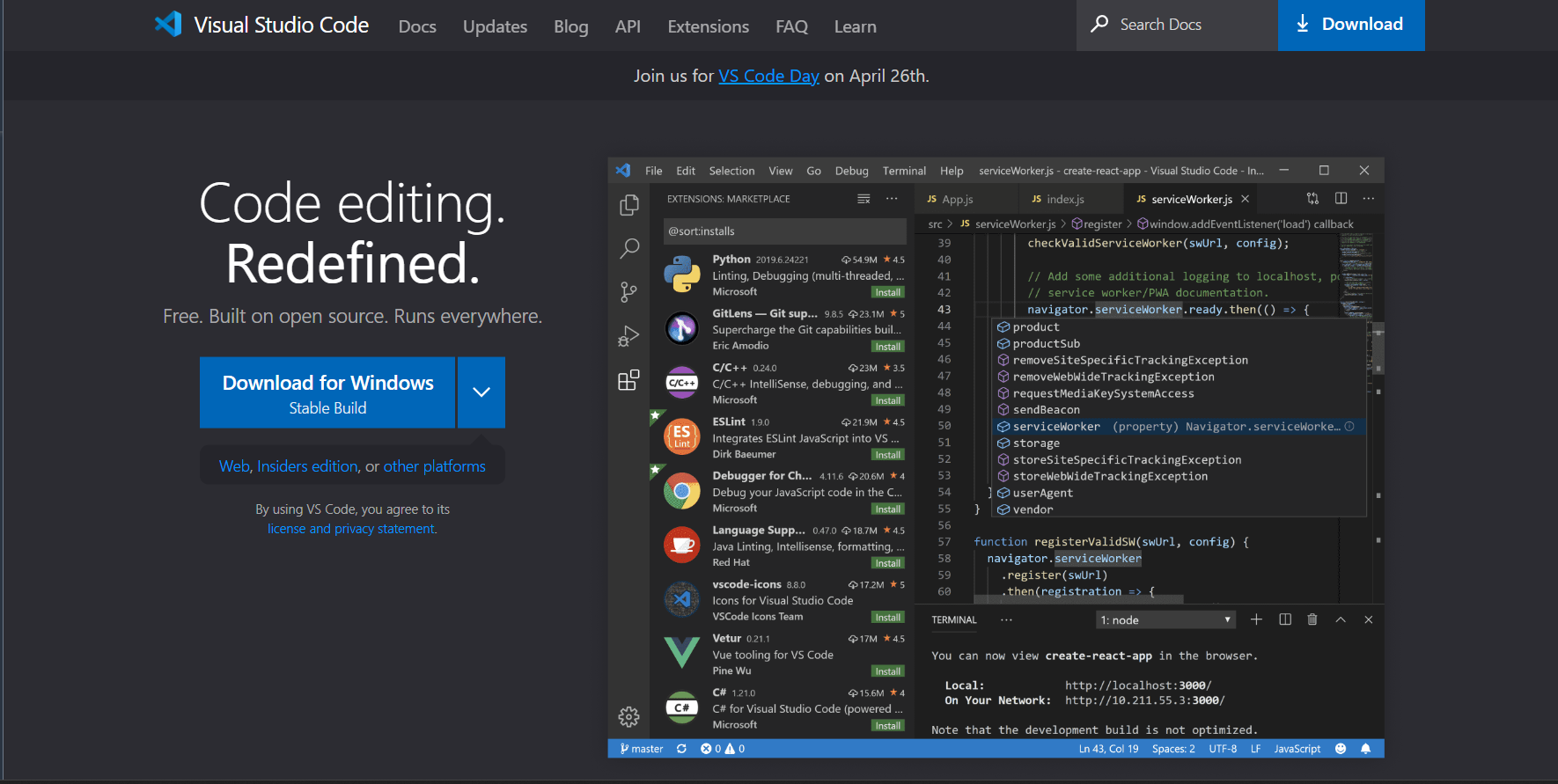 VSCode Download Screen